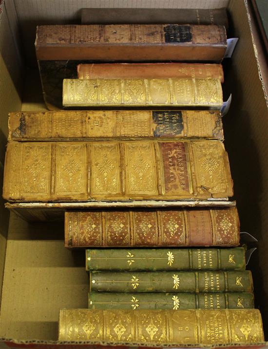 Young, History of Whitby, 2v, 1817 (a.f); Shakespeare, Works 3v, Newnes, 1901, 3/4 green calf, sundry bindings etc (11)(-)